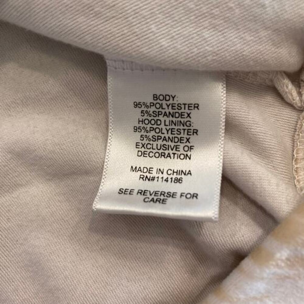 Juicy‎ Couture Cream and White Zip Up Crop Hoodie Sweatshirt size XL - Picture 5 of 8
